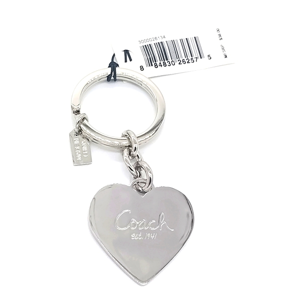 RARE NWT COACH Legacy Signature Rainbow Stripe Fob Keychain Purse Charm #92109 - Picture 5 of 6